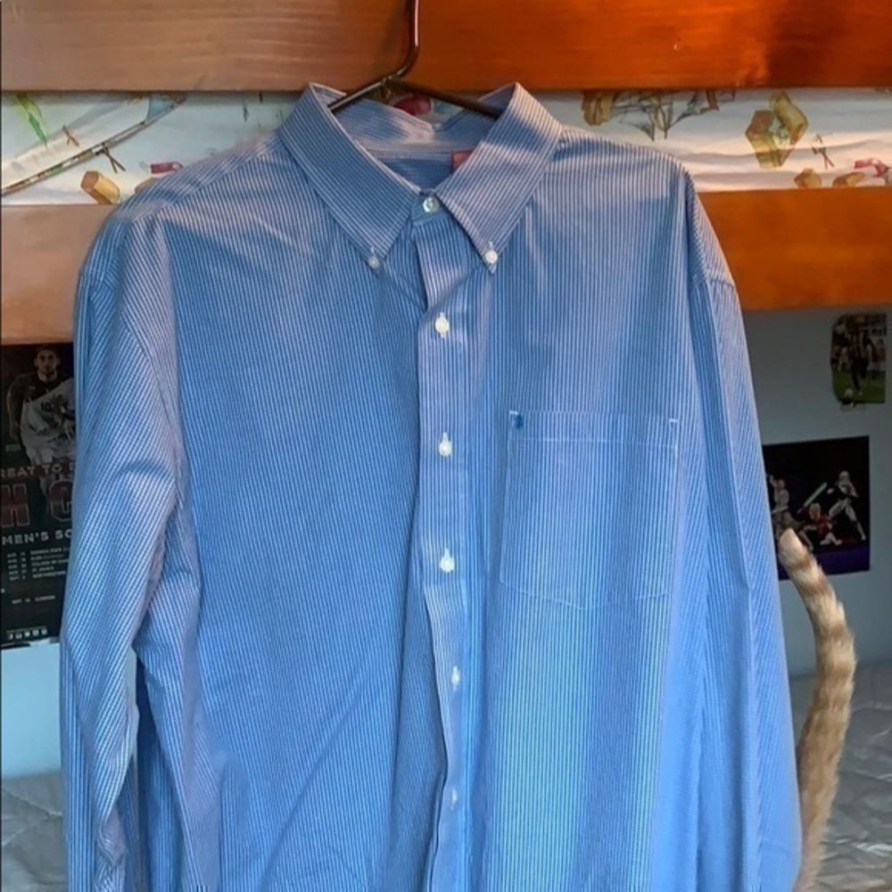 Blue button down shirt size L